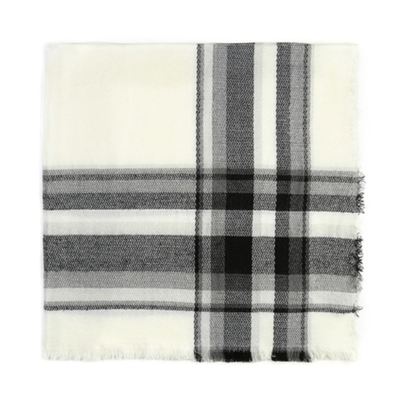 PLAID PRINT OVERSIZED BLANKET SCARF - Picture 3 of 3